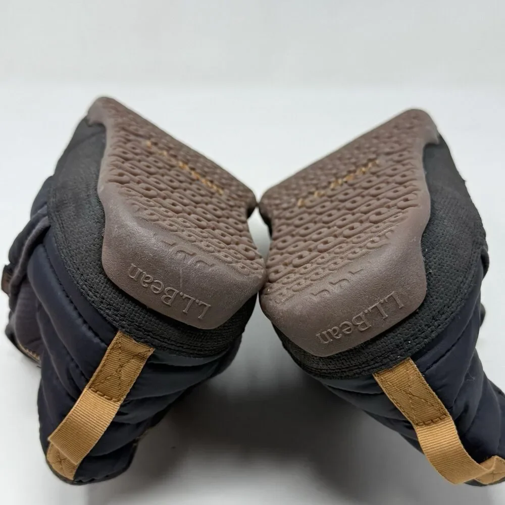 LL Bean Mountain Classic Quilted Ankle Boots II Mens 12 M Black Mesh Comfort